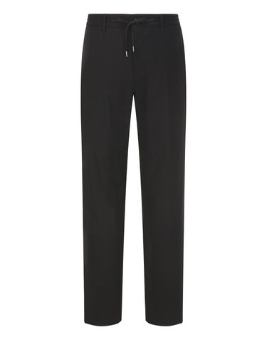 블랙《Crispy Nylon》[Staraight Fit] 스트링 팬츠