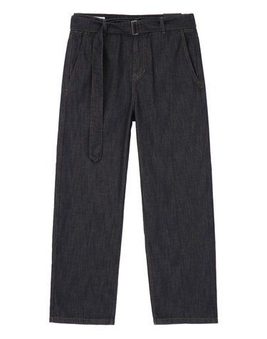 다크블루《Tailored Trousers》커브드 크롭 데님