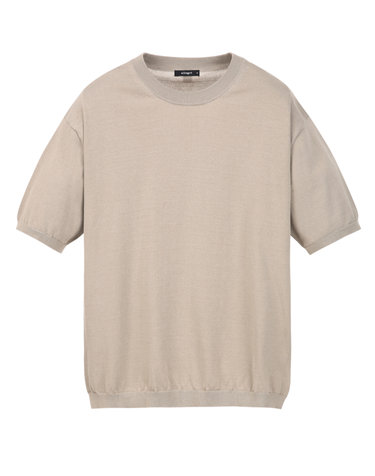 베이지《Air Cool Cotton》라운드넥 스웨터