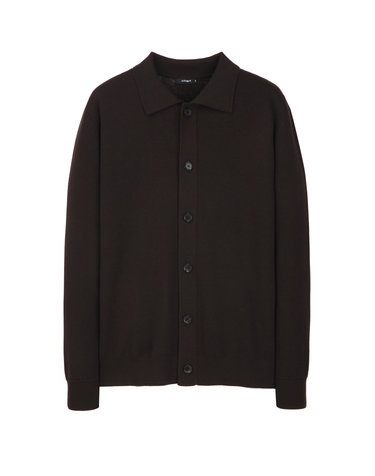 브라운《Wool Milano》카라 가디건
