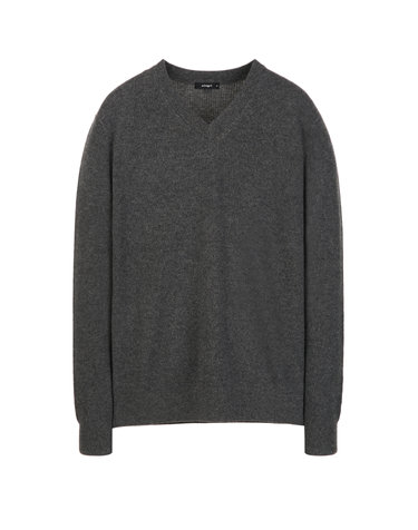 챠콜그레이 《Wool Cashmere》 Relaxed Neck 스웨터