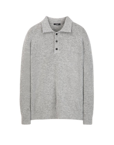 그레이《Italy Natural Wool》카라 스웨터