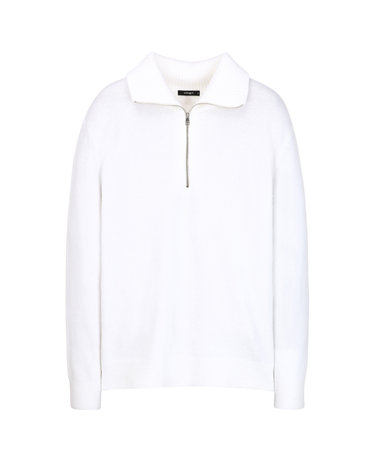 크림《Italy Natural Wool》쿼터집업 스웨터