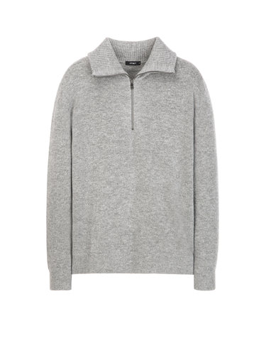 그레이《Italy Natural Wool》쿼터집업 스웨터