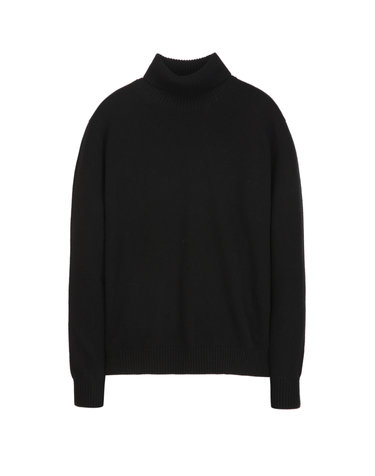 블랙《Wool Cashmere》미드게이지 풀터틀 스웨터