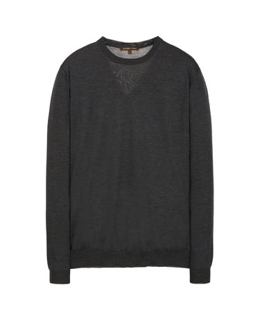 차콜그레이《Royal Merino》라운드 스웨터