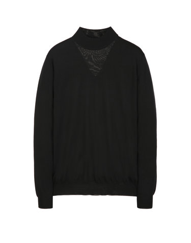 블랙《Royal Merino》하프터틀 스웨터