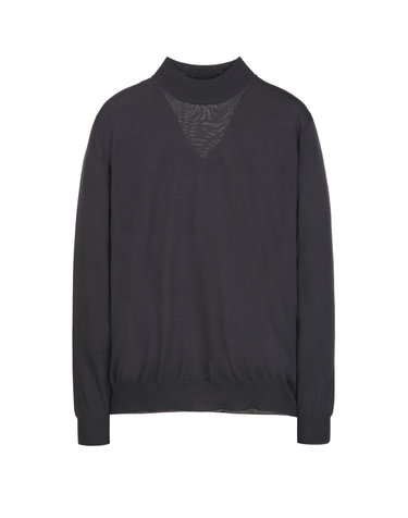 다크터콰이즈블루《Royal Merino》하프터틀 스웨터