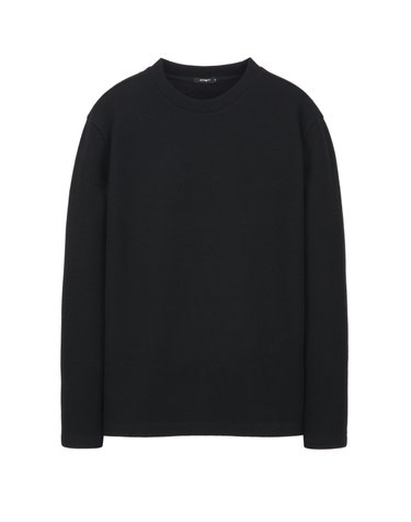 블랙《WoolRib Jersey》롱 슬리브 티셔츠