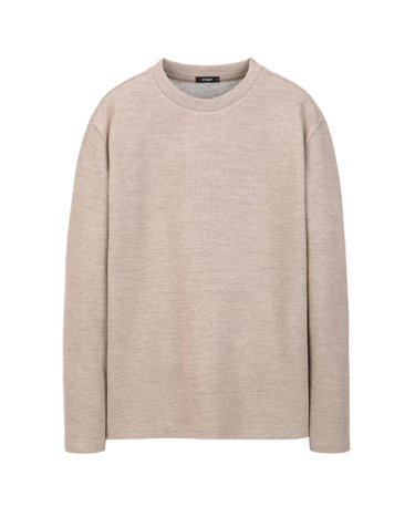 다크베이지《WoolRib Jersey》롱 슬리브 티셔츠
