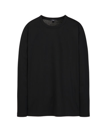 블랙《LuxCool》[New Regular Fit] 롱슬리브 티셔츠