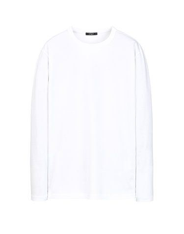 화이트《LuxCool》[New Regular Fit] 롱슬리브 티셔츠