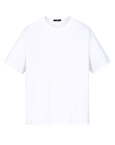 화이트《Cool Cotton》라운드 티셔츠