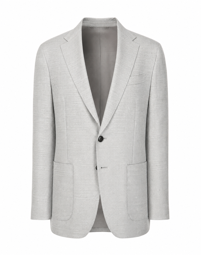 알레그리 라이트 그레이 PIACENZA 《Cashmere Silk》Luxury 블레이져(셋업) 밝은 그레이 착용컷