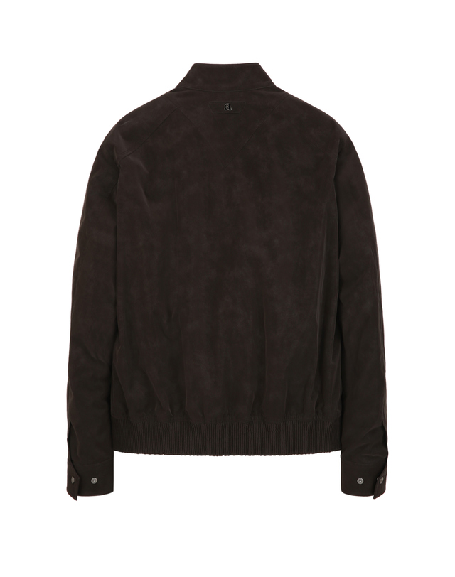 알레그리 다크브라운《Velour Twill》 싱글라이더 점퍼 진한 브라운 착용컷