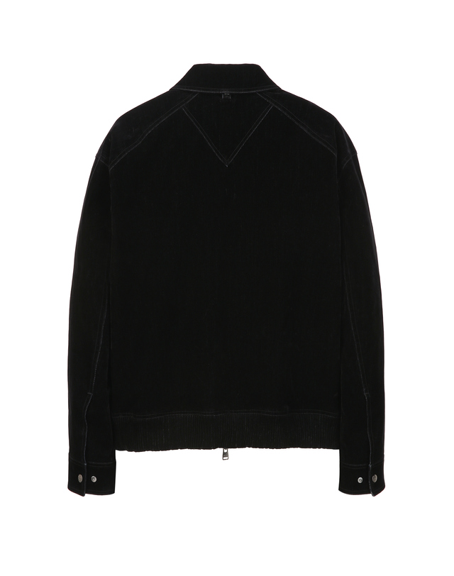 알레그리 블랙《Velour Denim》카라 블루종 점퍼 착용컷