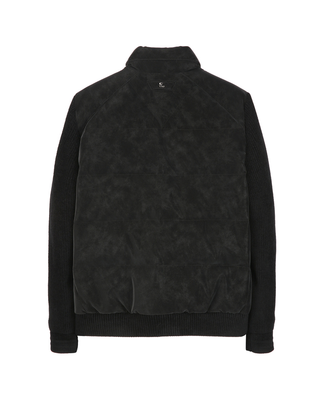 알레그리 블랙《Velvet Twill》[Siberian Goose]니트 하이브리드 점퍼 상세