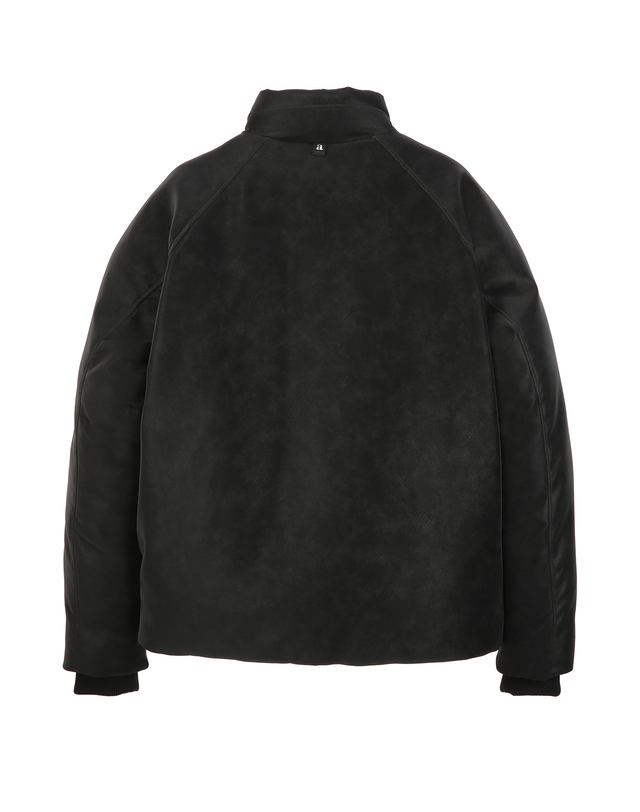 알레그리 블랙《Faux Leather》[Siberian Goose] 헤비 다운 점퍼 상세
