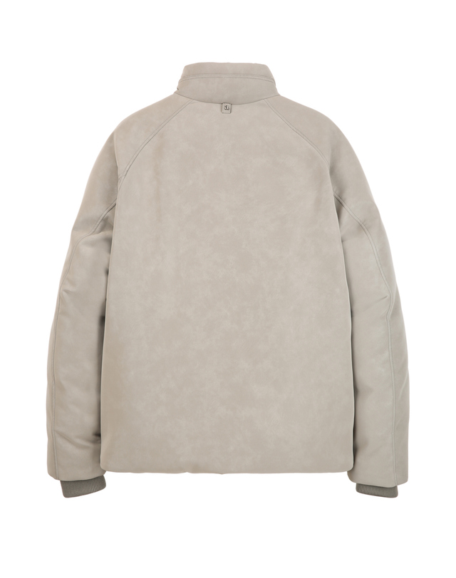 알레그리 베이지《Faux Leather》[Siberian Goose] 헤비 다운 점퍼 상세