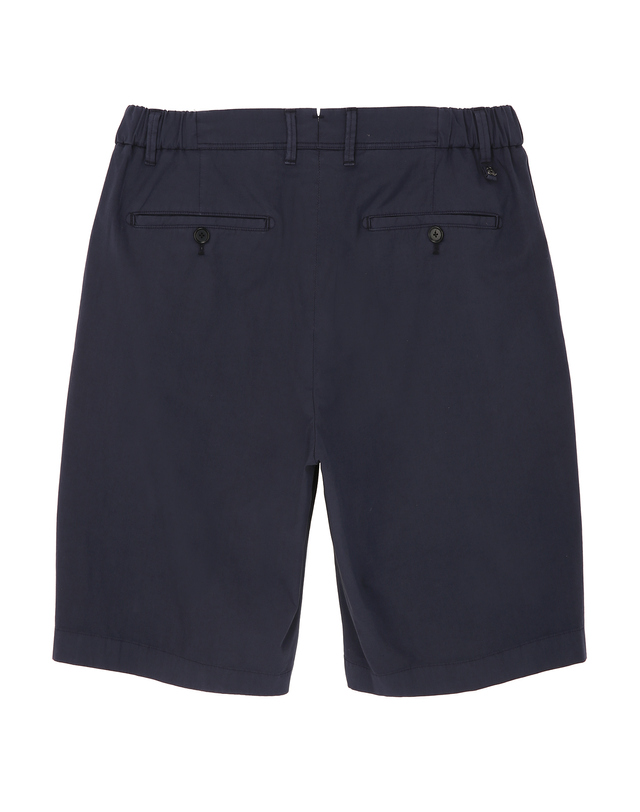 알레그리 SONDRIO 다크 네이비 스트레치 코튼 [Slim Fit] 치노 하프 팬츠 진한 네이비 착용컷