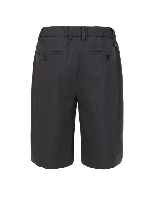 알레그리 차콜그레이《Cotton Garment Washed》[Wide Fit] 하프 팬츠 차콜 그레이 착용컷