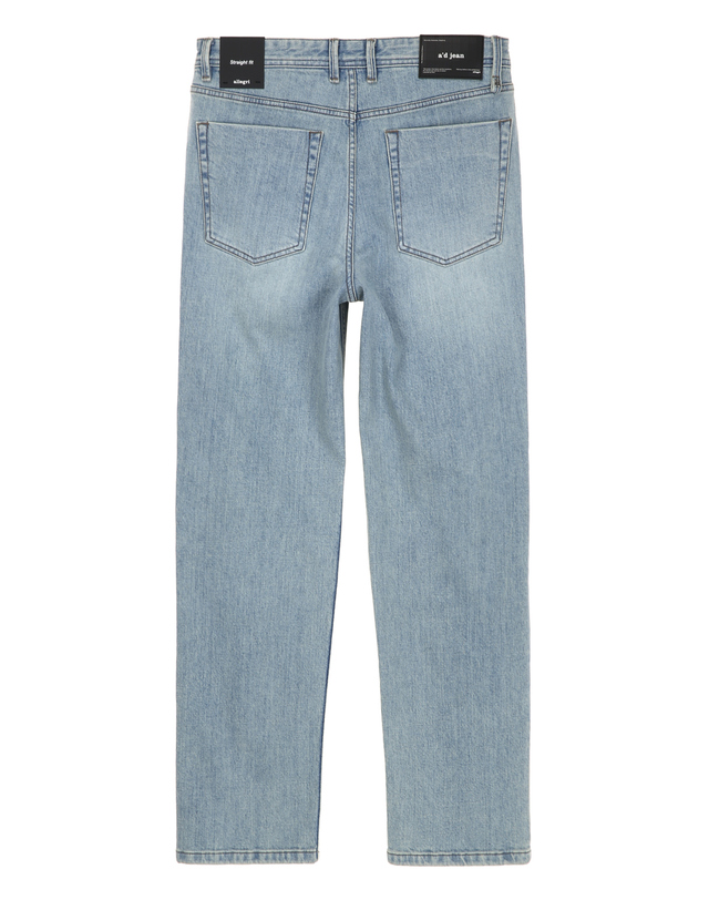 알레그리 라이트블루《CANDIANI》Straight Fit DENIM 팬츠 밝은 블루 착용컷