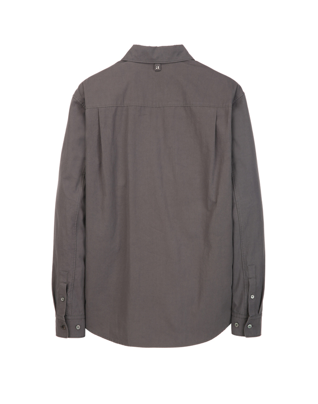 알레그리 차콜그레이 《Washed Cotton》[Comfort Fit] 셔츠 차콜 그레이 착용컷