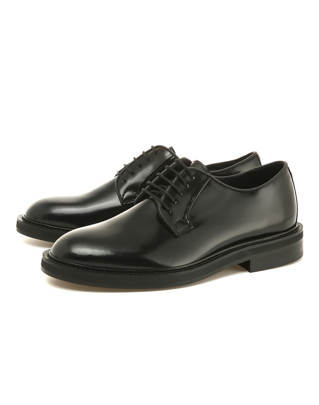 알레그리 [Via ALLEGRI] Black Leather Plain Toe Casual Derby 블랙 착용컷