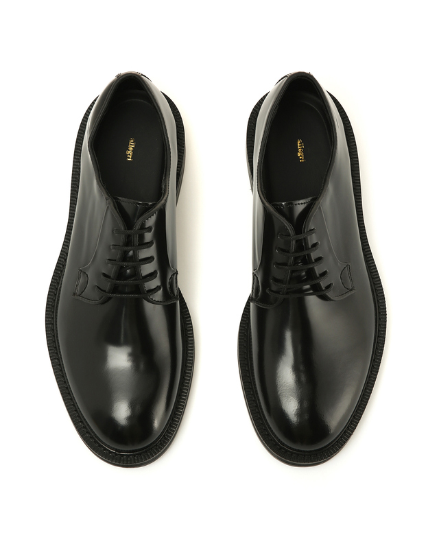 알레그리 [Via ALLEGRI] Black Leather Plain Toe Casual Derby 블랙 상세