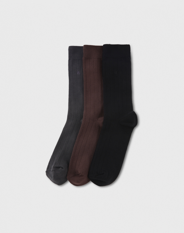 알레그리 CLASSIC RIB SUIT SOCKS 3P 기프트세트 MULTI COLOR 착용컷