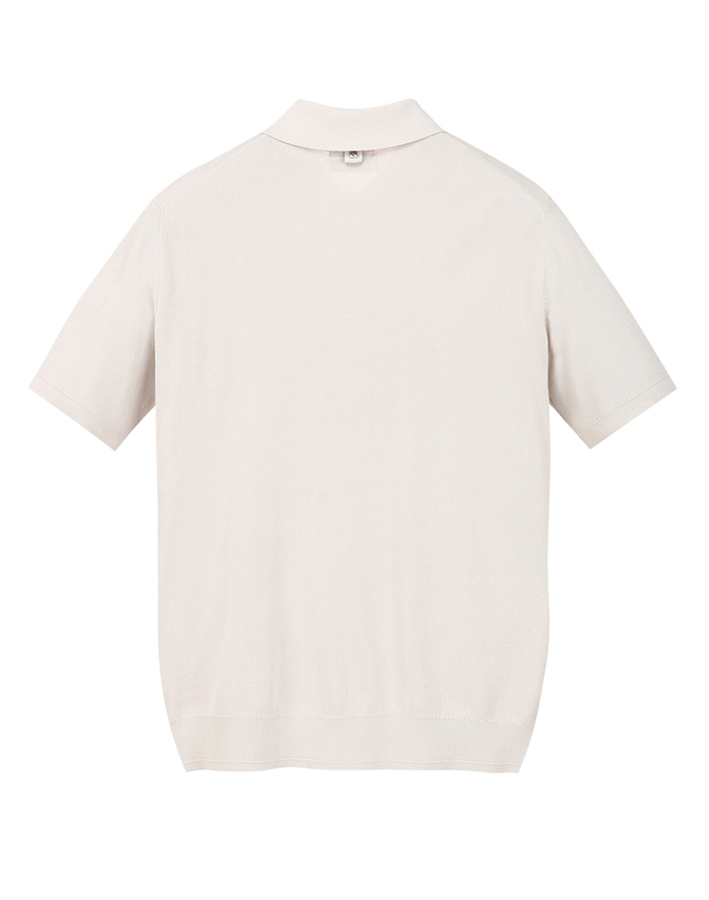 알레그리 라이트핑크《SilkCotton》카라넥 스웨터 밝은 핑크 착용컷