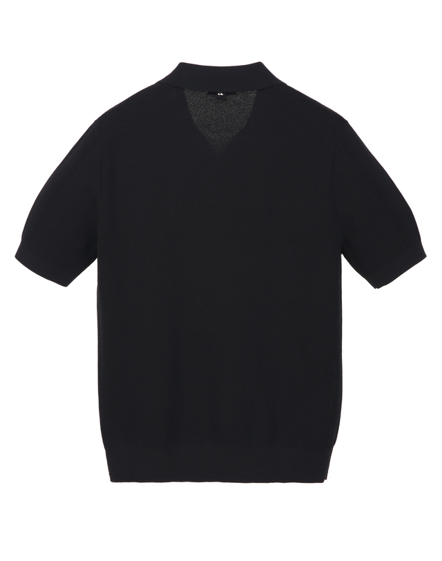 알레그리 블랙 《CoolCotton》카라넥 스웨터 착용컷