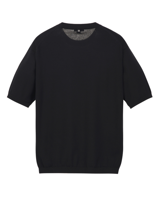 알레그리 블랙《Air Cool Cotton》라운드넥 스웨터 착용컷