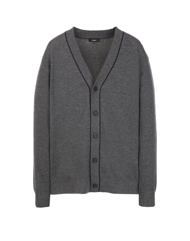 알레그리 챠콜《Wool Milano》가디건 차콜 그레이 착용컷