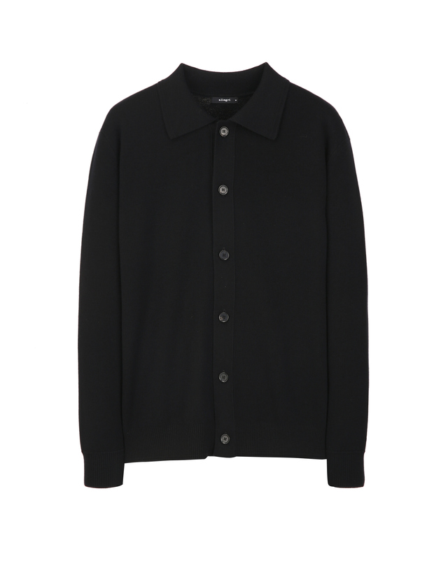 알레그리 블랙《Wool Milano》카라 가디건 착용컷