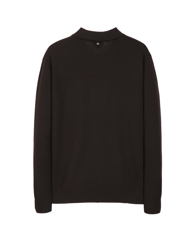 알레그리 브라운《Wool Milano》카라 가디건 진한 브라운 착용컷