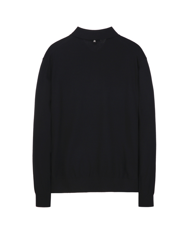 알레그리 블랙《Mild Rayon》폴로넥 스웨터 착용컷