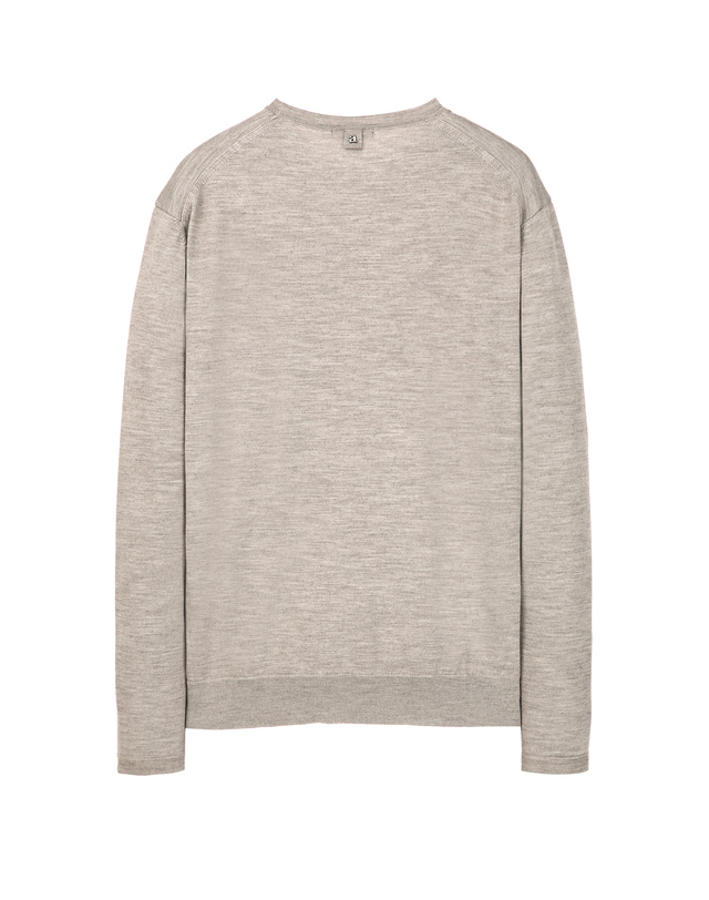 알레그리 다크베이지 《Silky Touch Wool》Long Sleeve 스웨터 진한 베이지 착용컷