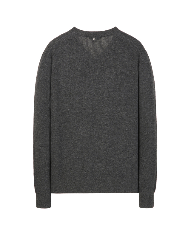 알레그리 챠콜그레이 《Wool Cashmere》 Relaxed Neck 스웨터 차콜 그레이 상세