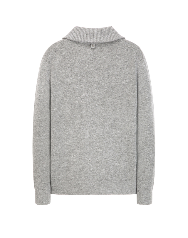 알레그리 그레이《Italy Natural Wool》쿼터집업 스웨터 상세