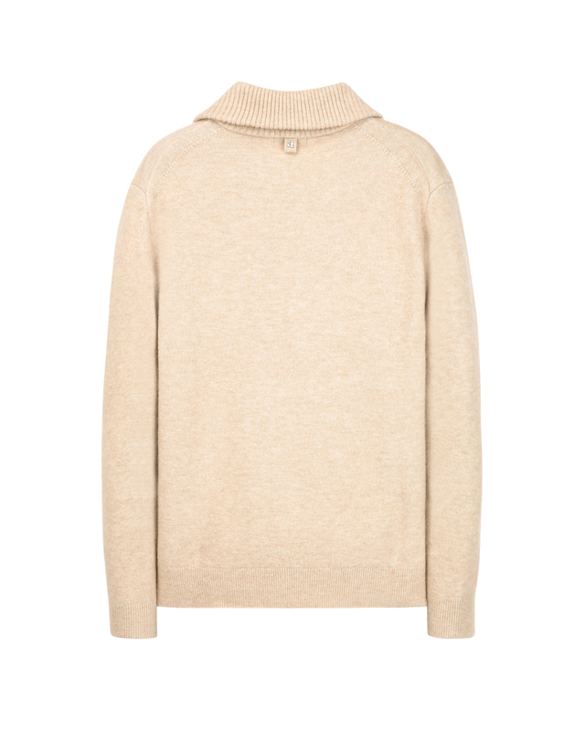 알레그리 베이지《Italy Natural Wool》쿼터집업 스웨터 상세