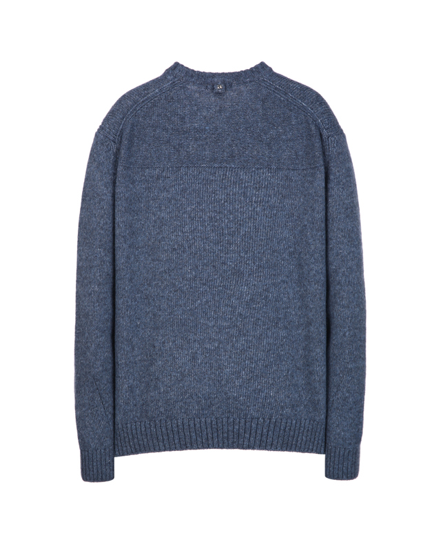 알레그리 다크터콰이즈《Italy Natural Wool》크루넥 스웨터 진한 청록 착용컷