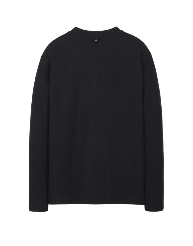 알레그리 블랙《WoolRib Jersey》롱 슬리브 티셔츠 착용컷