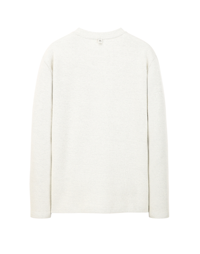 알레그리 크림《WoolRib Jersey》롱 슬리브 티셔츠 착용컷