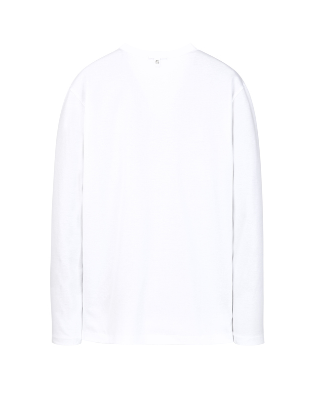 알레그리 화이트《LuxCool》[New Regular Fit] 롱슬리브 티셔츠 흰색 착용컷