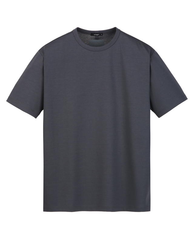 알레그리 터콰이즈블루《LuxCool》[New Comfort Fit] 라운드 티셔츠 청록 착용컷