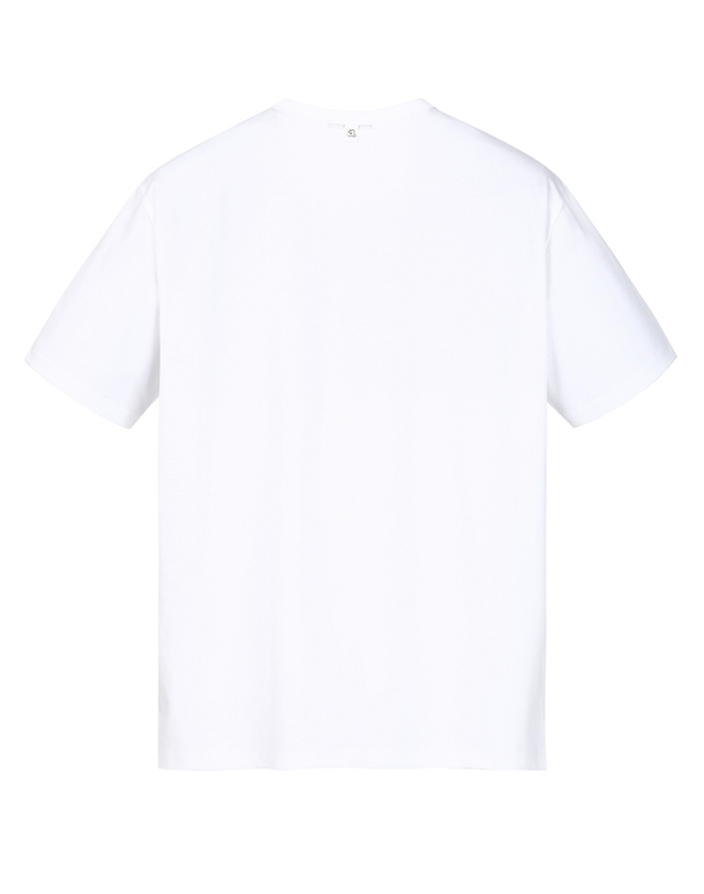 알레그리 화이트《LuxCool》[New Comfort Fit] 라운드 티셔츠 흰색 착용컷