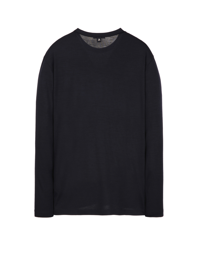 알레그리 다크네이비《Premium Wool》longSleeve 티셔츠 진한 네이비 착용컷