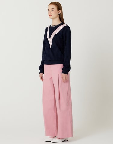 더스튜디오케이 ONE TUCK COLOR COTTON PANTS(PINK)