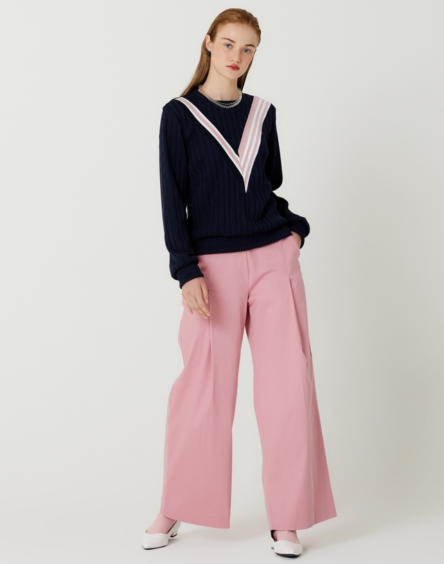더스튜디오케이 ONE TUCK COLOR COTTON PANTS(PINK) 착용컷